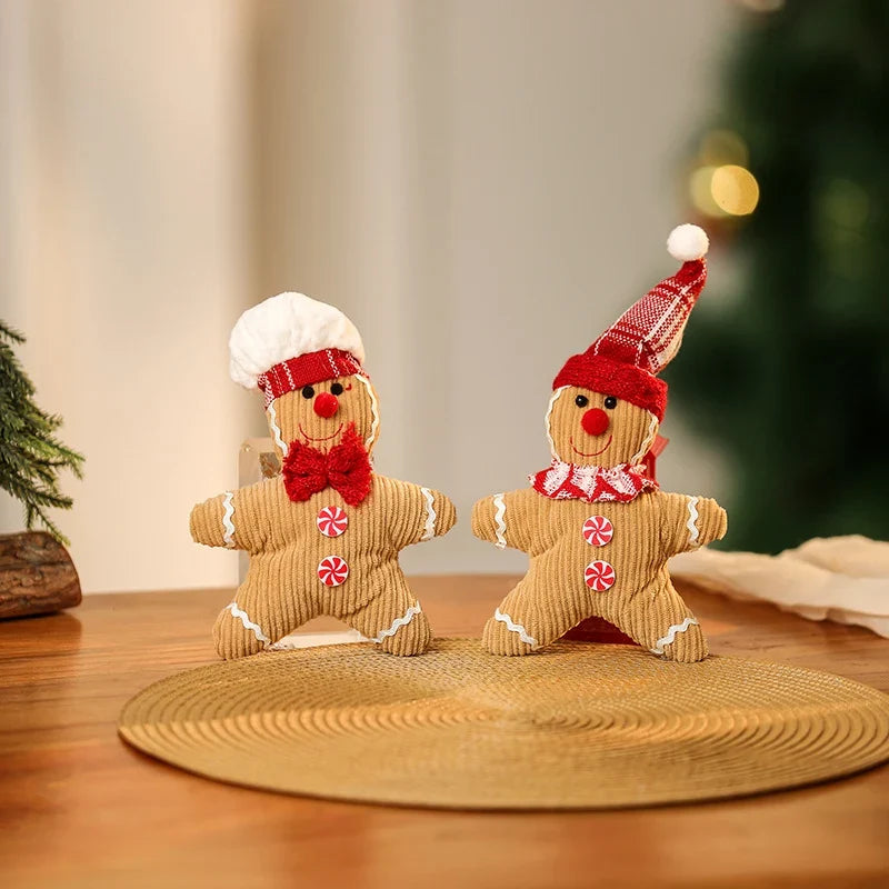Plush Gingerbread Decoration Soft Durable Fabric No Assembly
