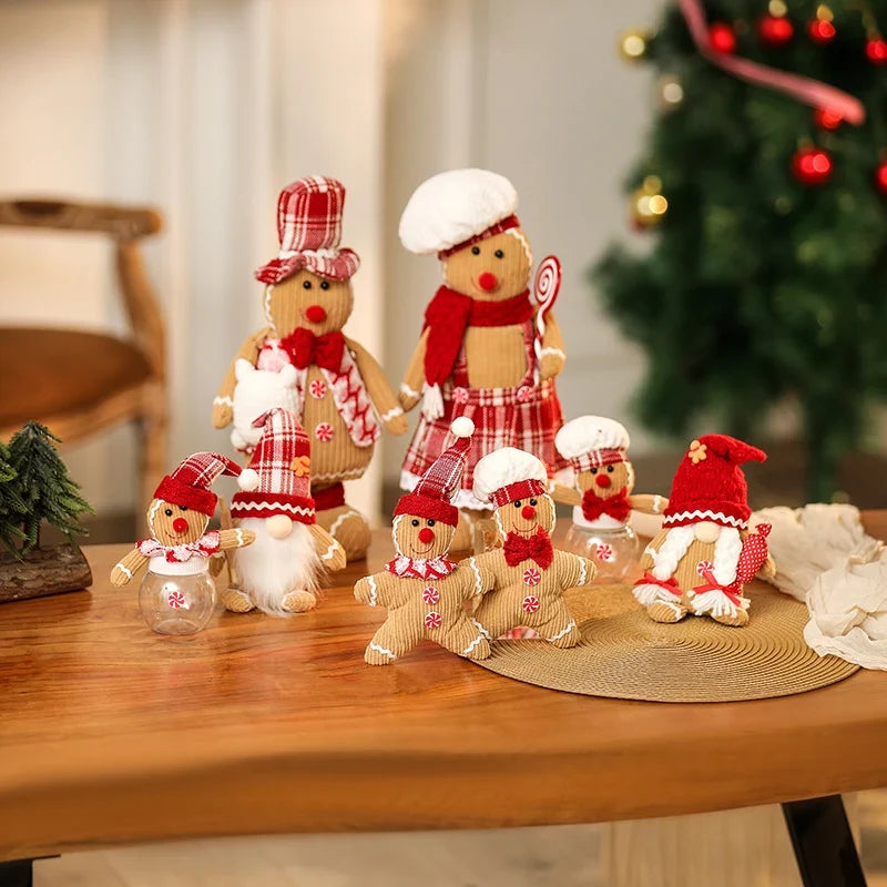 Plush Gingerbread Decoration Soft Durable Fabric No Assembly
