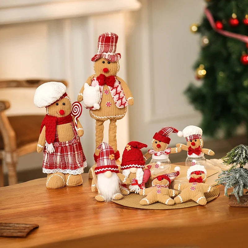 Plush Gingerbread Decoration Soft Durable Fabric No Assembly