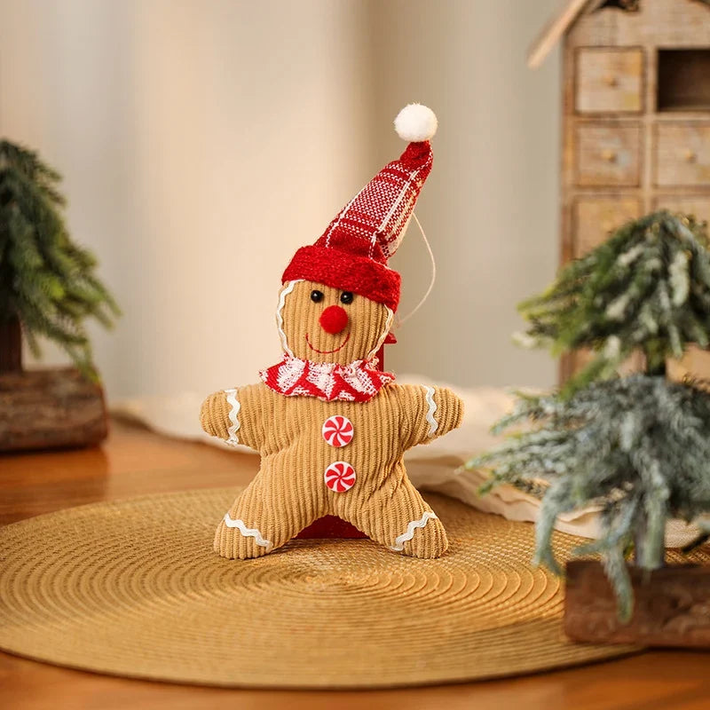 Plush Gingerbread Decoration Soft Durable Fabric No Assembly