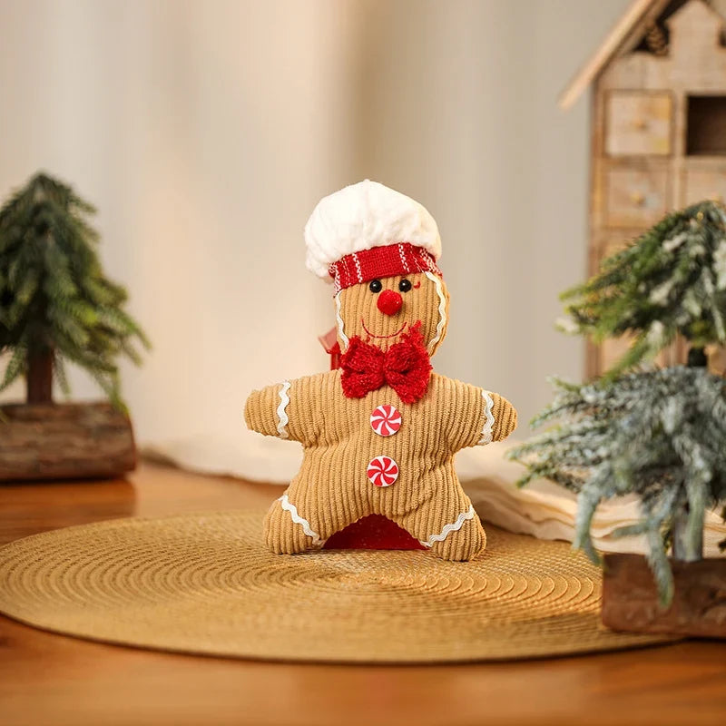 Plush Gingerbread Decoration Soft Durable Fabric No Assembly