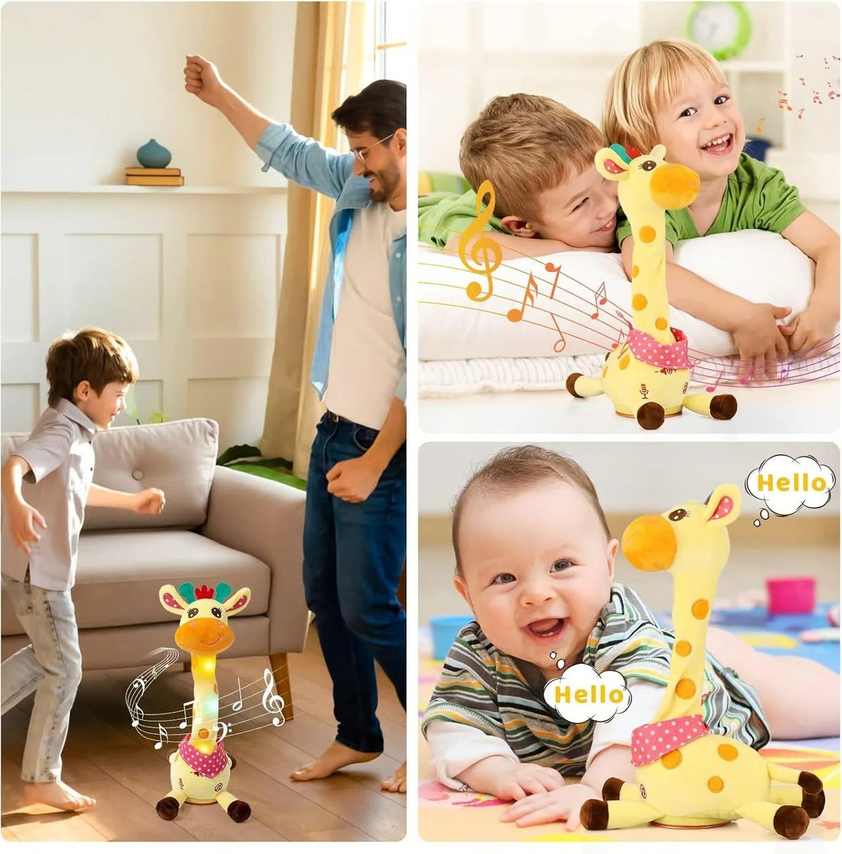 Plush Giraffe USB Rechargeable Music & Voice Mimic