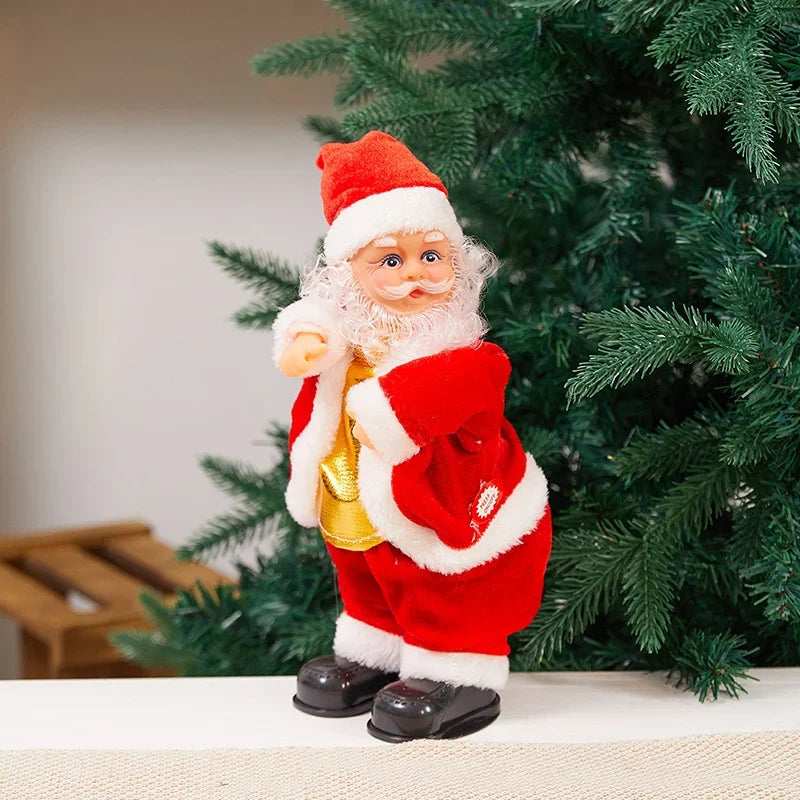 Plush Santa Figure Soft Durable Fabric Battery-Free Jingle Bells