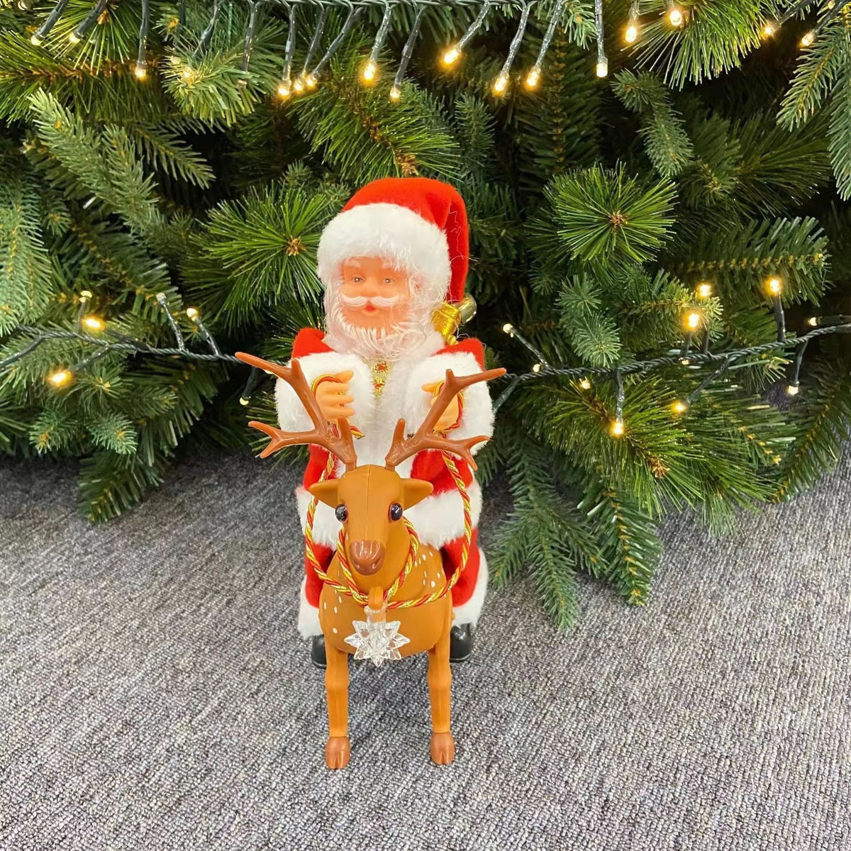 Plush Santa Figure Soft Durable Fabric Battery-Free Jingle Bells