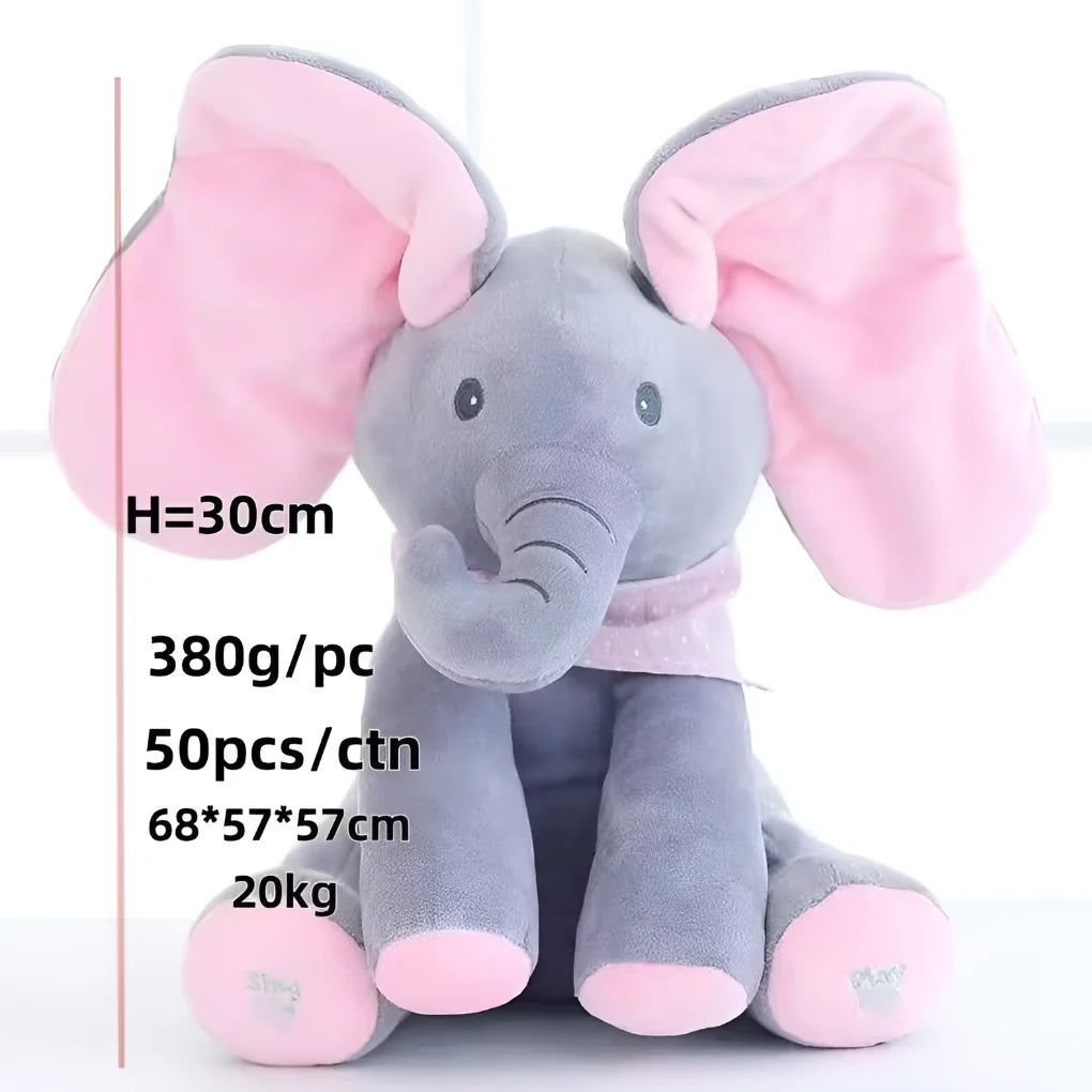 Plush Toy Foot-Activated Ear Flap & Peek-A-Boo Sounds