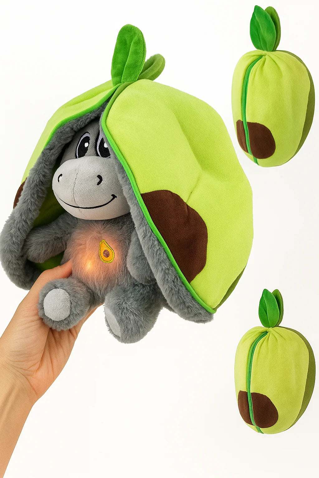 Plush Toy Transforming Fruit To Donkey LED Breathing Light