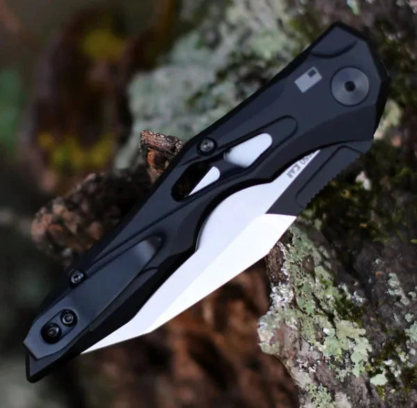Pocket Knife Automatic Wharncliffe Blade Aluminum Handle