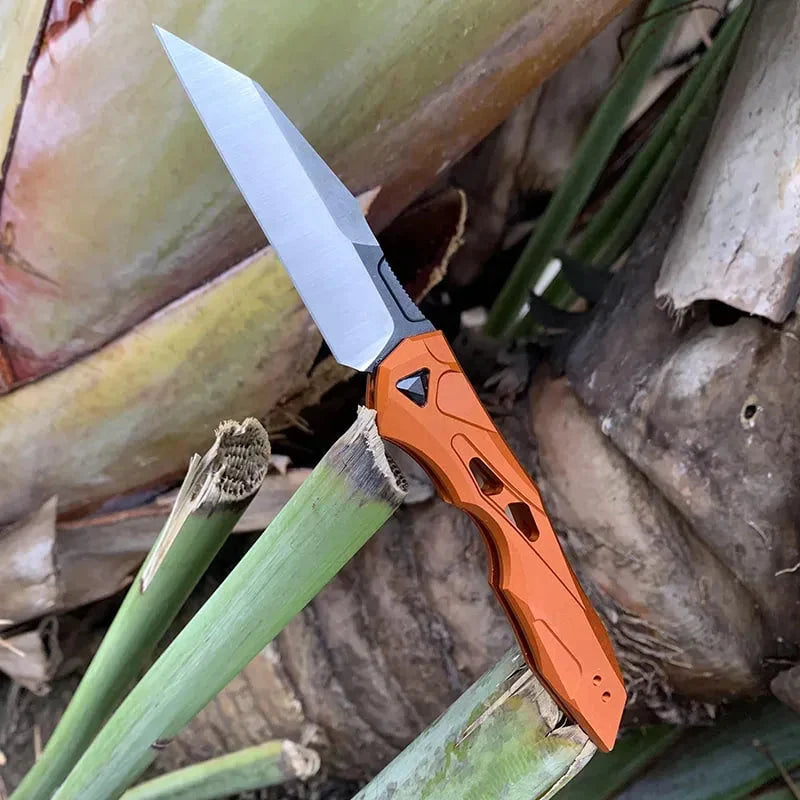 Pocket Knife Automatic Wharncliffe Blade Aluminum Handle