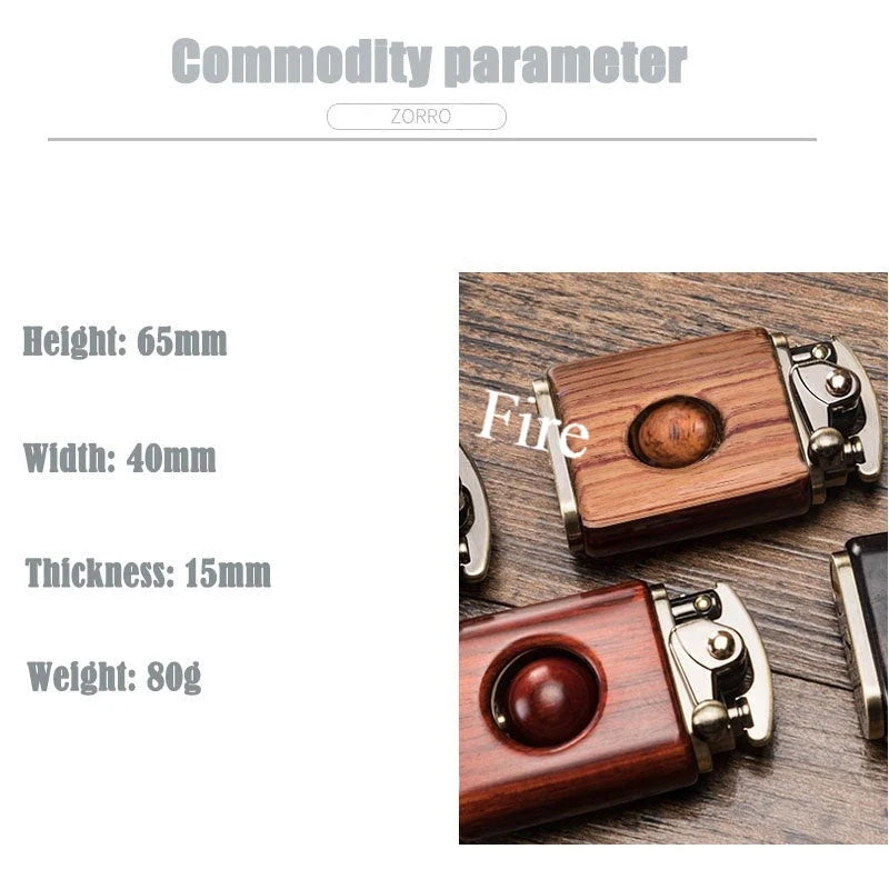 Pocket Lighter Rosewood-Style Lacquered Finish Bead Detail