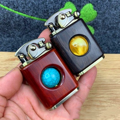 Pocket Lighter Rosewood-Style Lacquered Finish Bead Detail