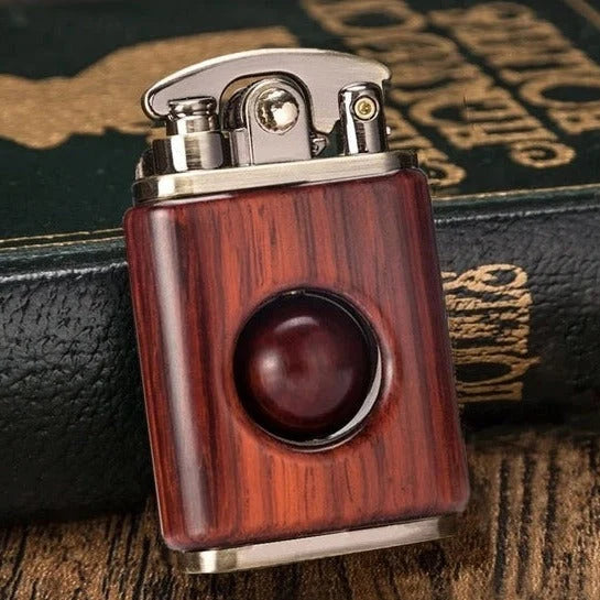 Pocket Lighter Rosewood-Style Lacquered Finish Bead Detail