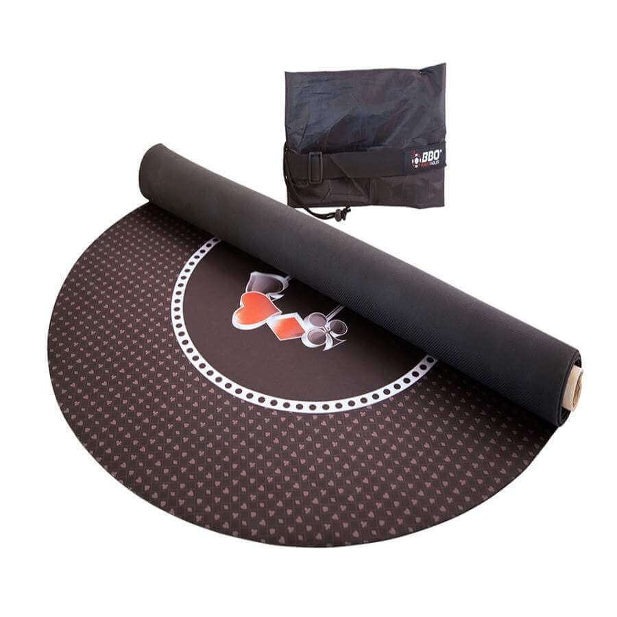 Poker Mat Oval Roll-Up Non-Slip Foam Surface