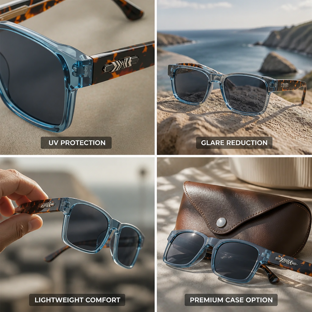 Polarized HD UV400 Sunglasses (Optional Leather Case)