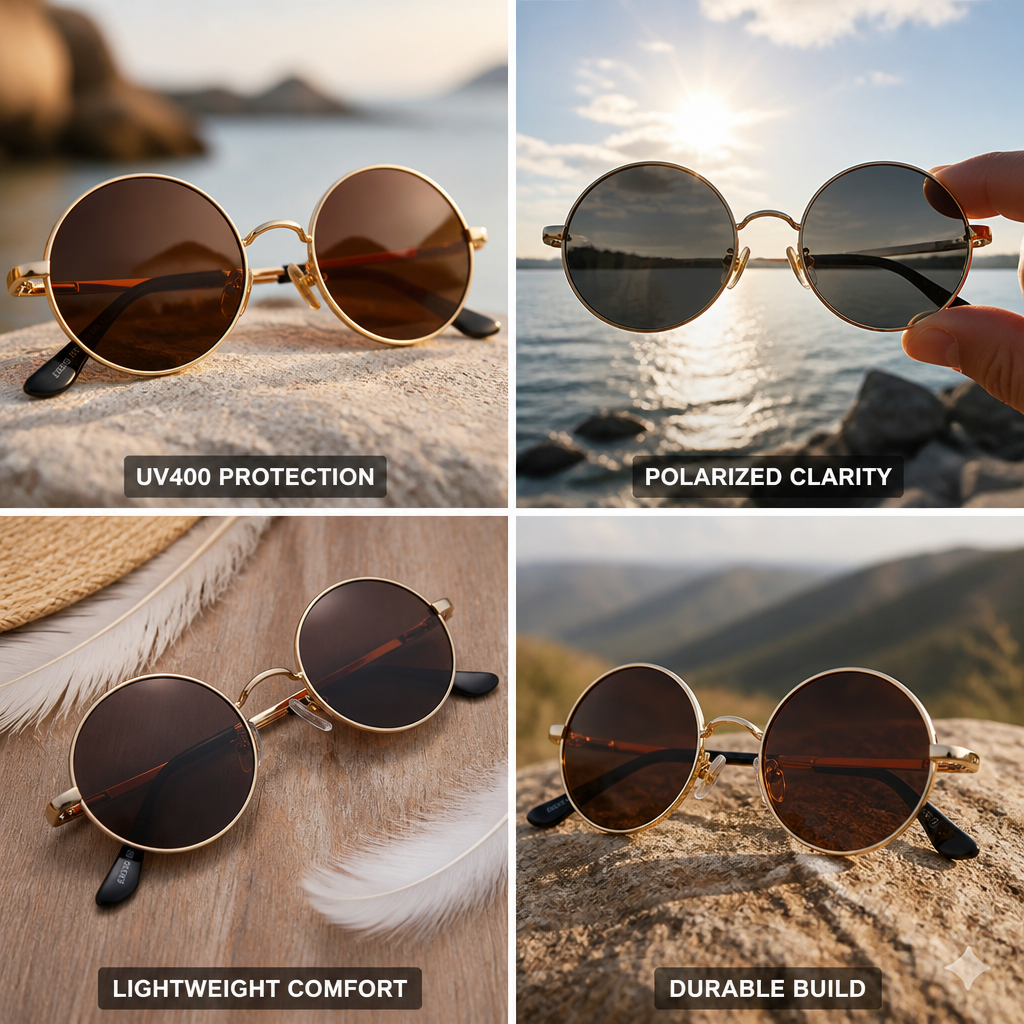 Polarized UV400 Round Sunglasses
