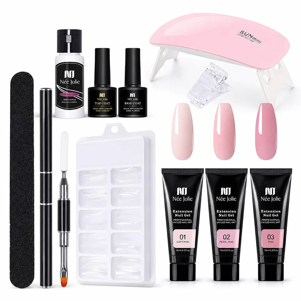 Polygel Nail Kit Salon-Quality UV LED Lamp Complete Tool Set