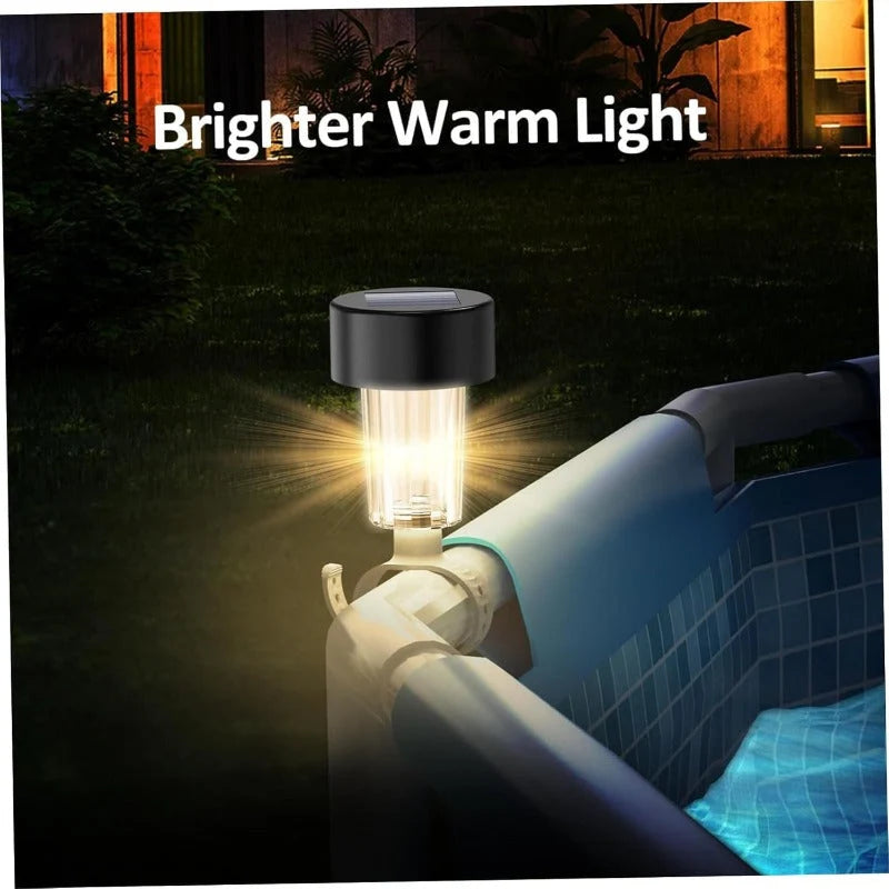 Pool Rail Lights Solar-Powered Snap-On Automatic