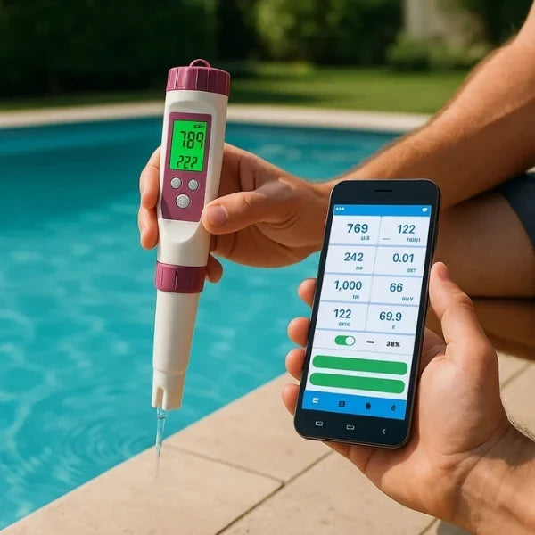 Pool & Spa Water Tester 7-Parameter App-Connected Backlit Display