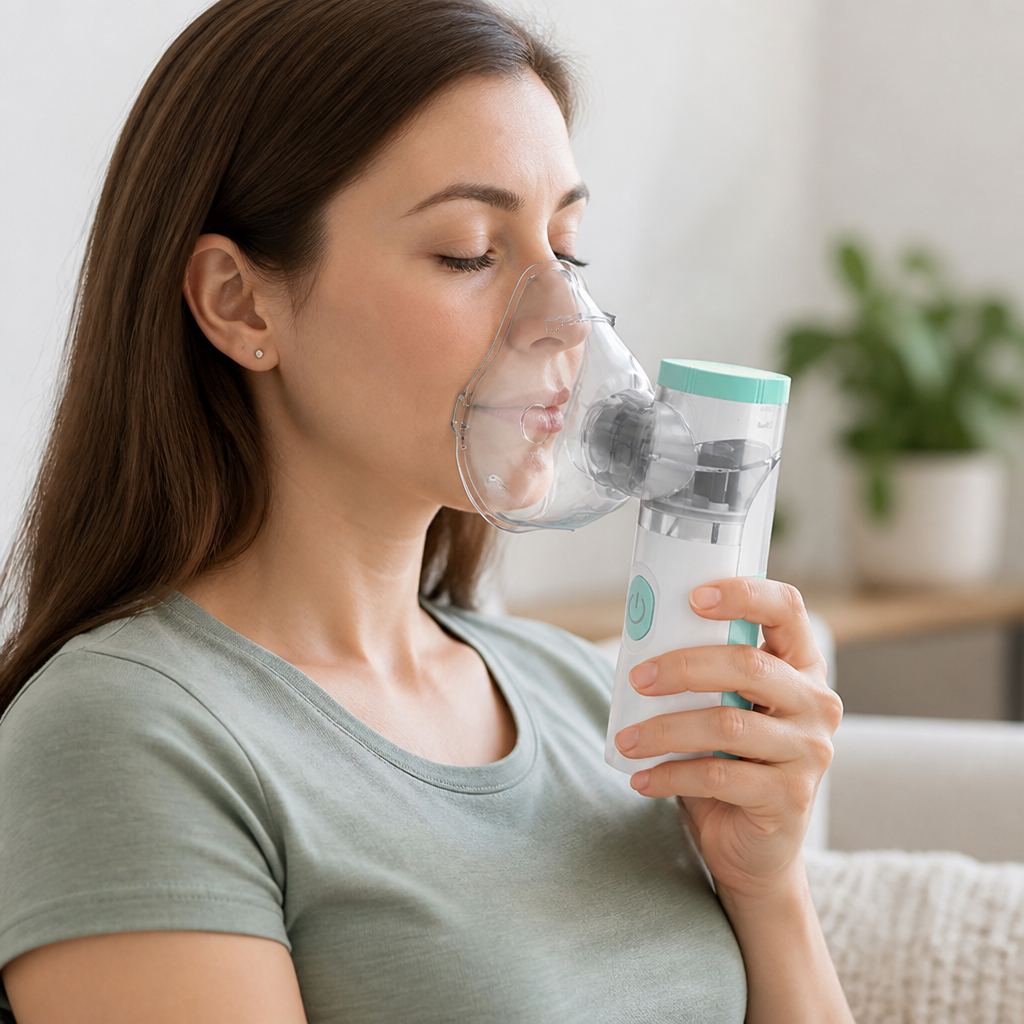 Portable Handheld Adjustable Nebulizer (Dual Mouthpieces)