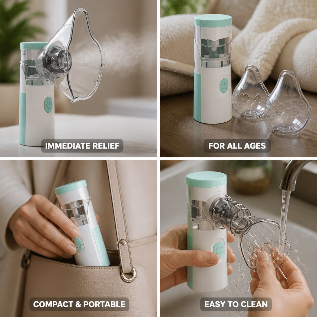 Portable Handheld Adjustable Nebulizer (Dual Mouthpieces)
