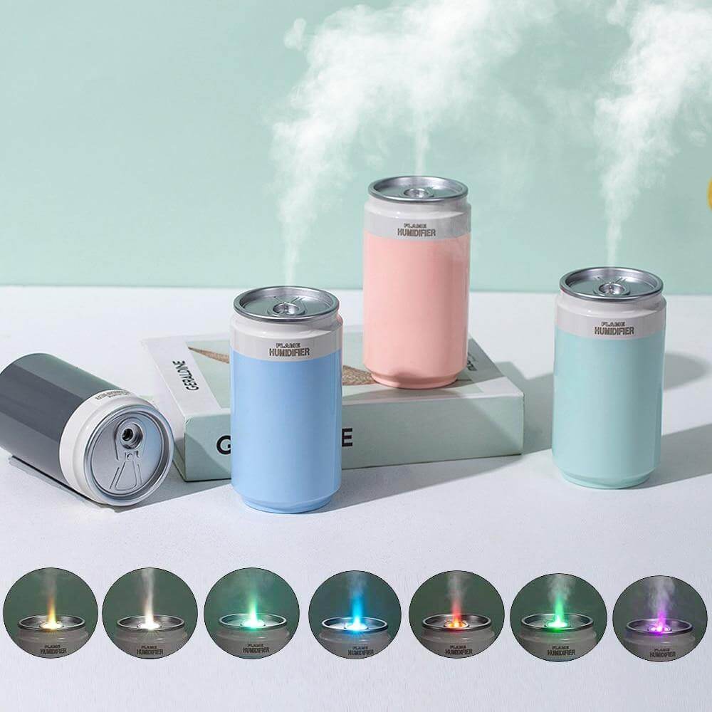 Portable Humidifier USB-Powered Flame-Effect Night Light Automatic Shutoff