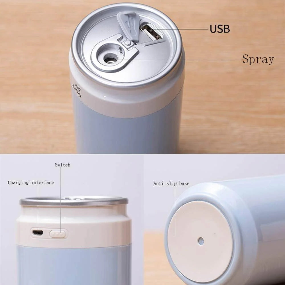 Portable Humidifier USB-Powered Flame-Effect Night Light Automatic Shutoff