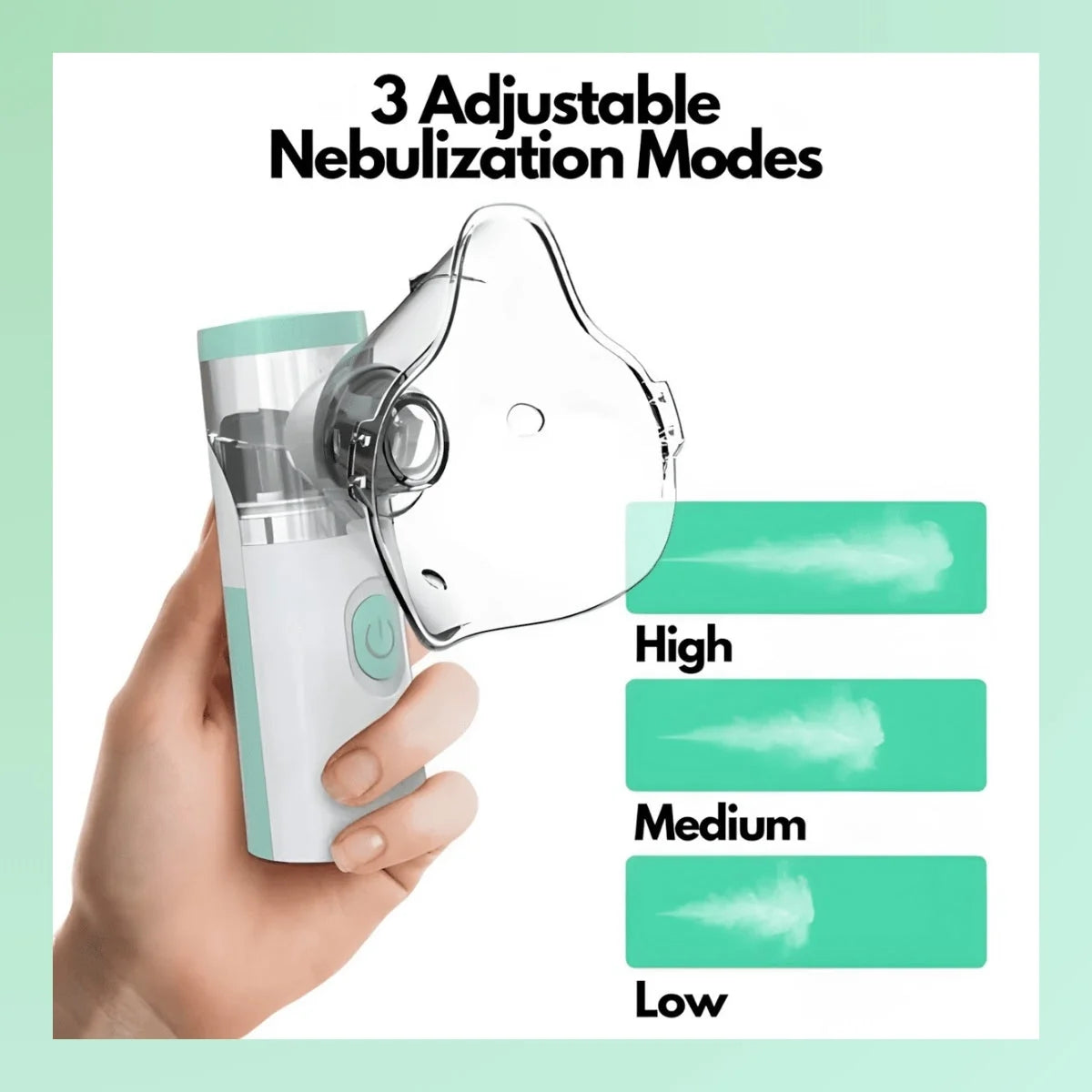 Portable Nebulizer Adjustable Mist Quiet One-Button