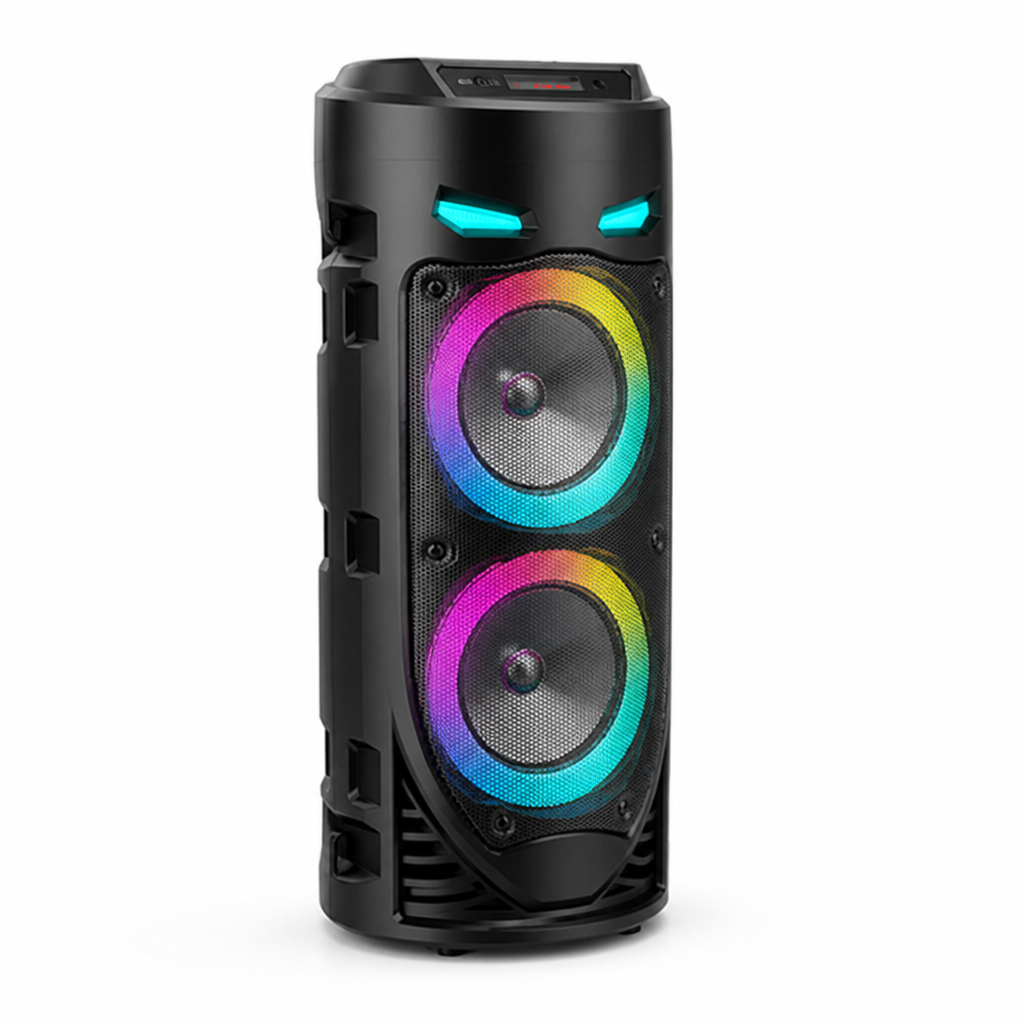 Portable RGB LED Bluetooth Speaker (Wired Mic & Remote)