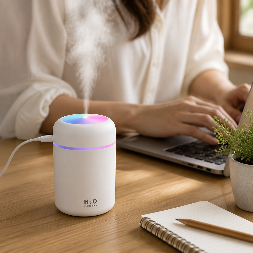 Portable USB Cool-Mist Humidifier (300ml Tank)
