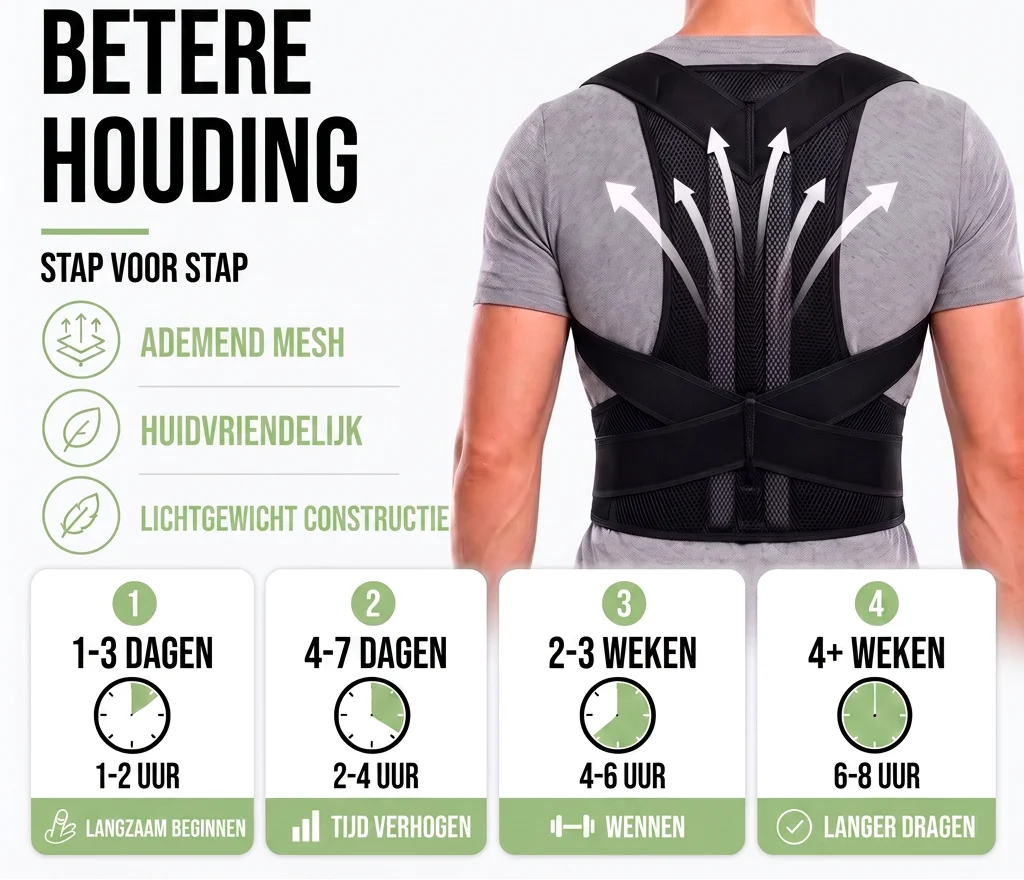 Posture Corrector Brace Adjustable Breathable Mesh 3-Zone Support