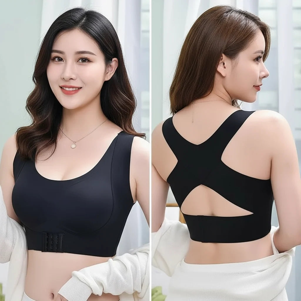 Posture Support Bra Adjustable Cross-Back Breathable Stretch Fit