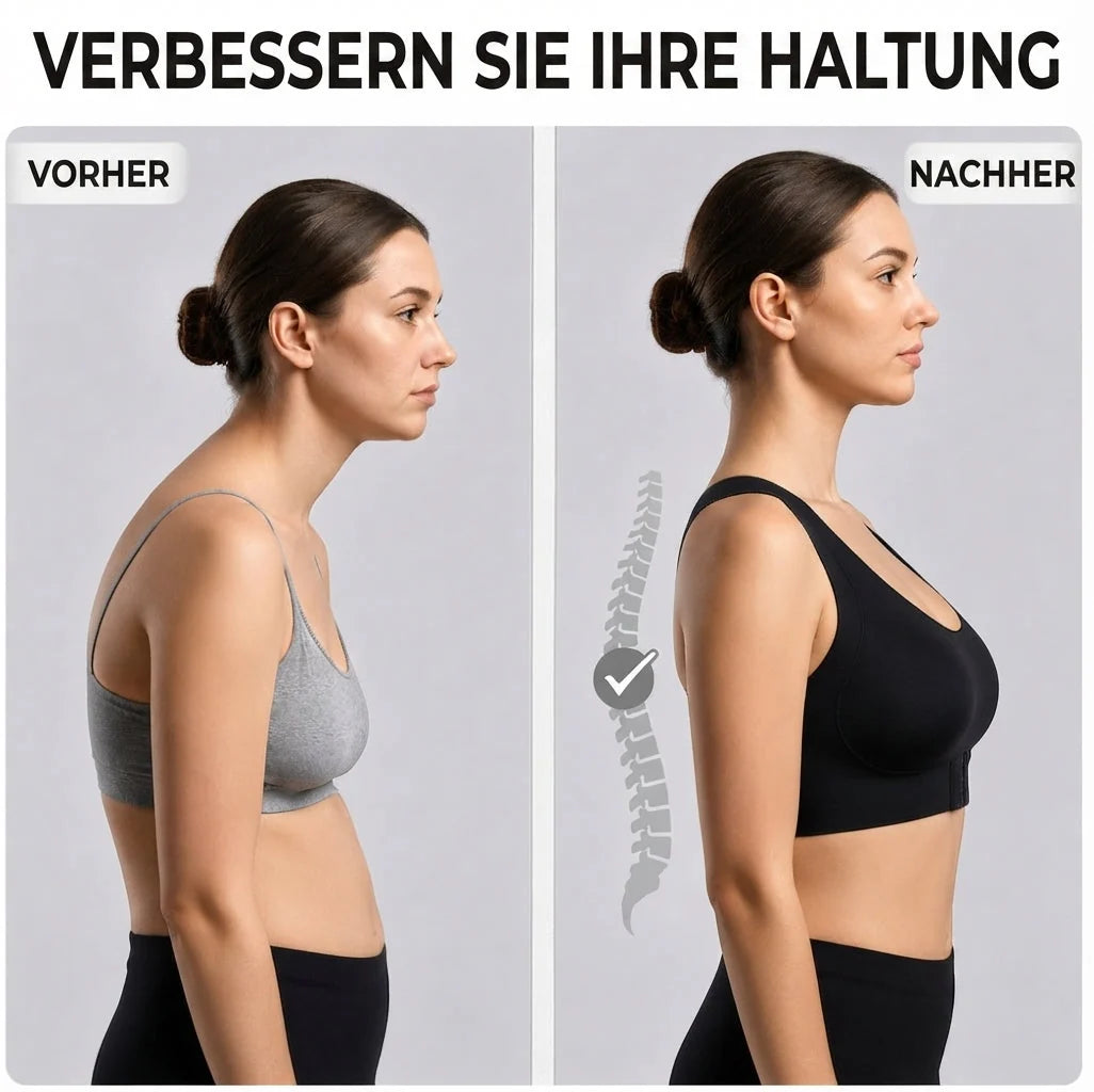 Posture Support Bra Crisscross Back Front Hook Closure
