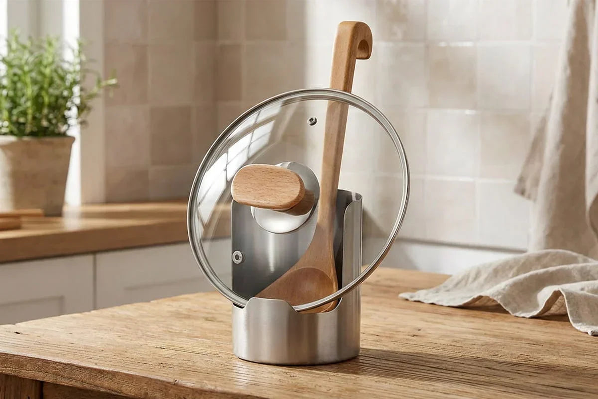 Pot Lid Organizer Adjustable Dividers Vertical Storage