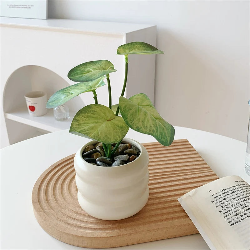 Potted Artificial Plant Realistic Leaf Design No Maintenance