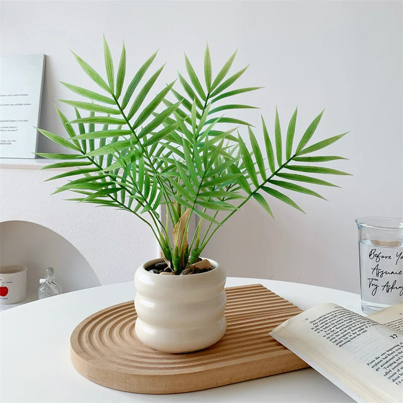 Potted Artificial Plant Realistic Leaf Design No Maintenance