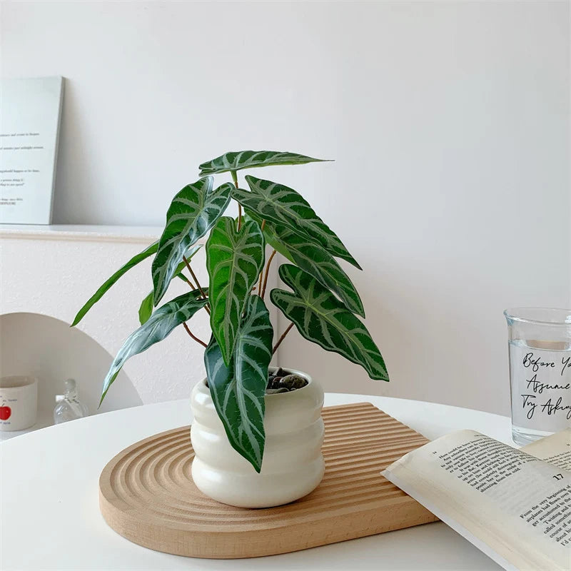 Potted Artificial Plant Realistic Leaf Design No Maintenance