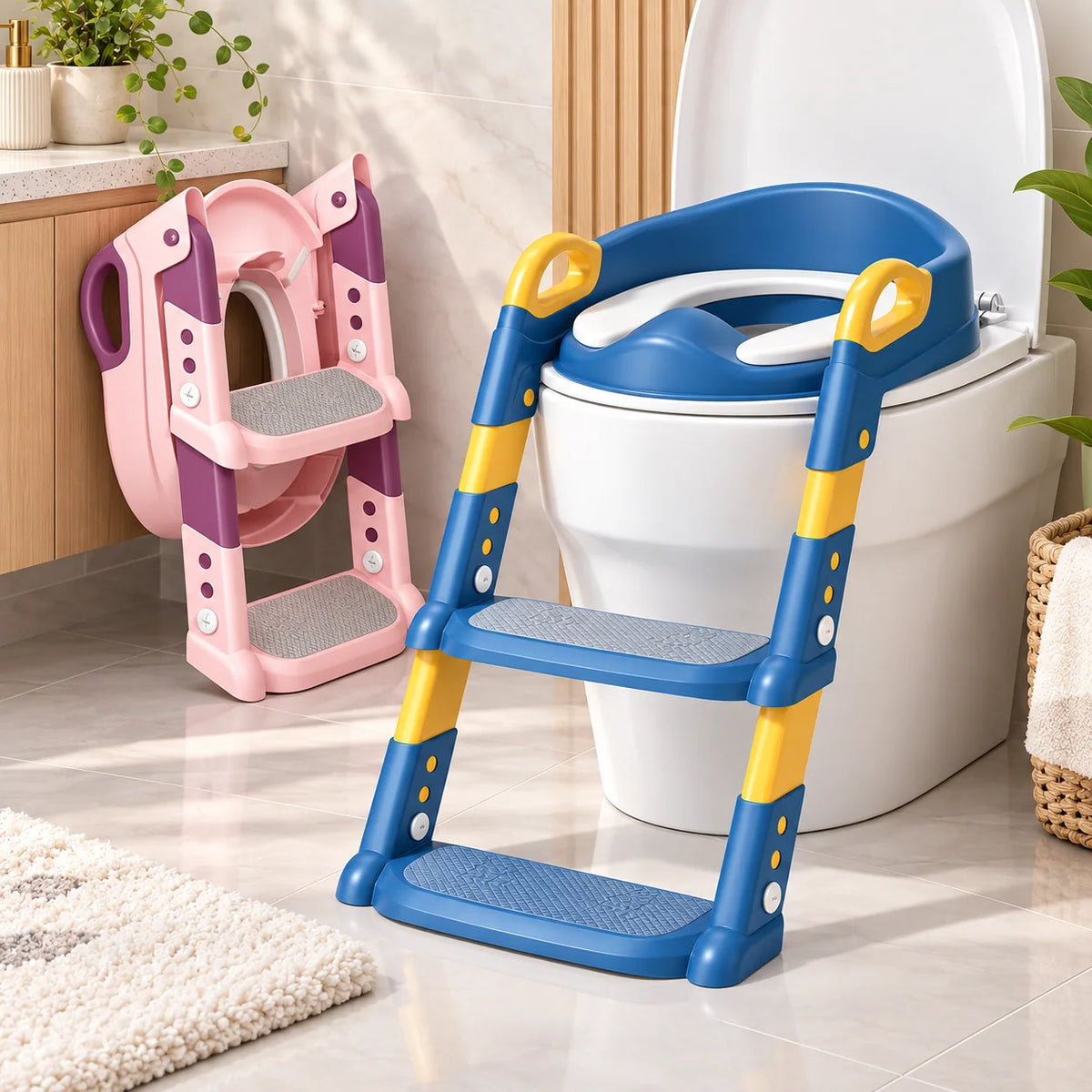 Potty Training Seat Ladder Foldable Compact Stable Support