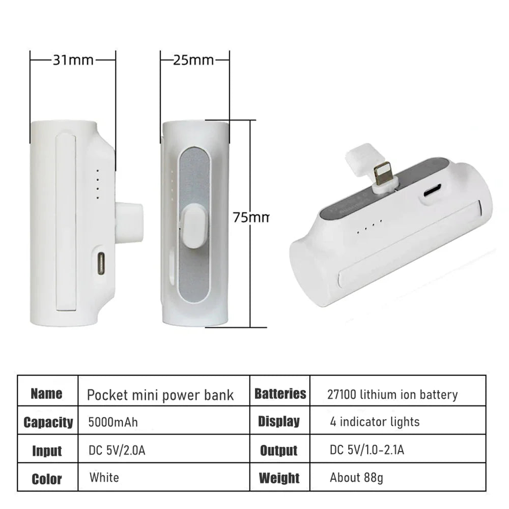 Power Bank Phone Holder Compact 15W Charging Stand