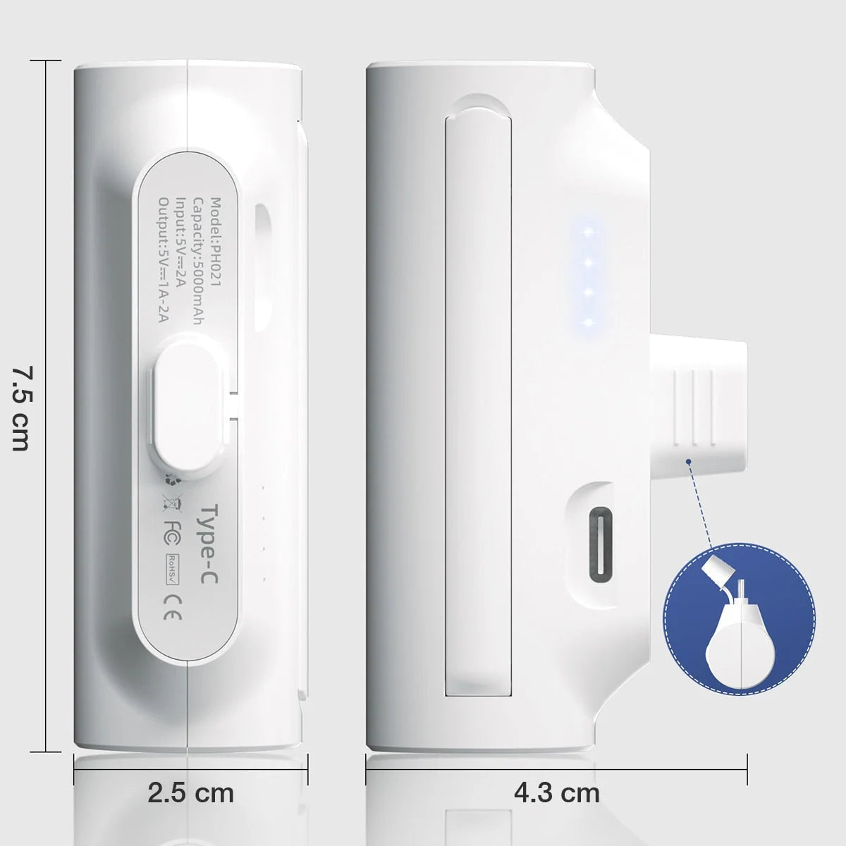 Power Bank Phone Holder Compact 15W Charging Stand