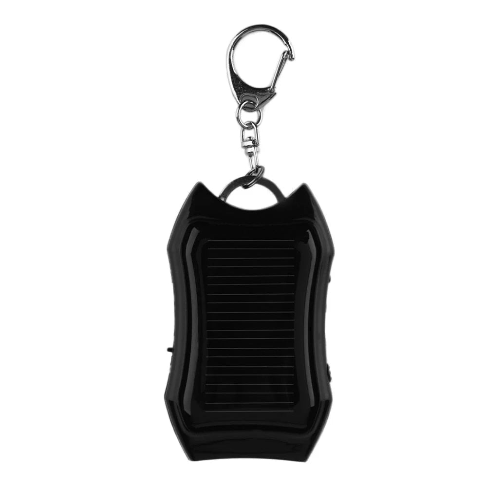 Power Bank Solar-Powered Keychain With LED Flashlight