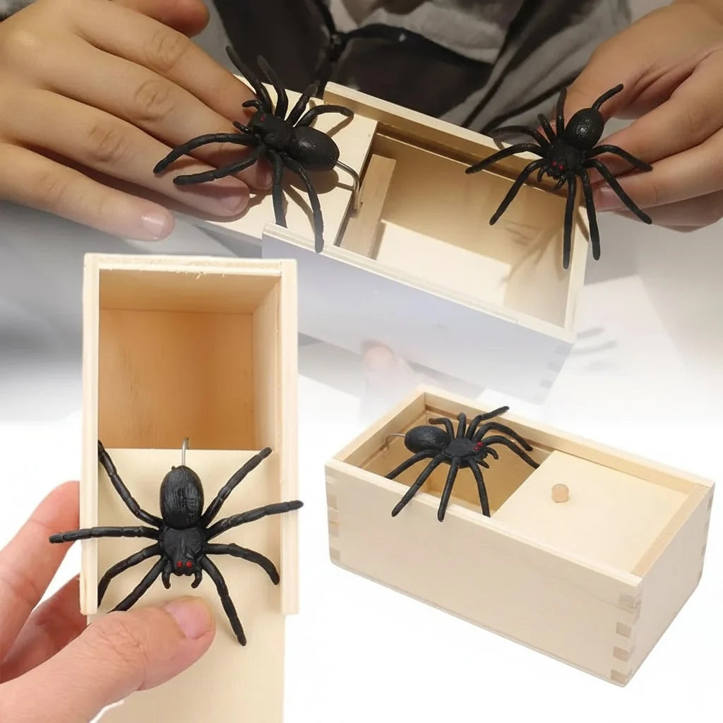 Prank Spider Box Spring-Loaded Reusable No Batteries