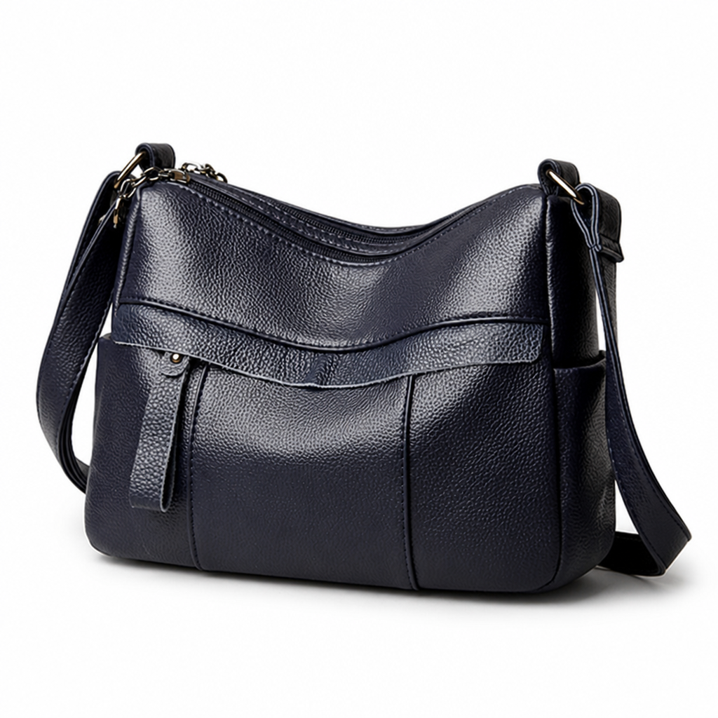Premium Synthetic Leather Multi-Pocket Shoulder Bag (Adjustable Strap)
