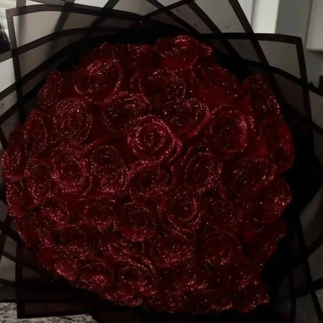 Preserved Roses Real Glitter-Coated Set of 30 or 50