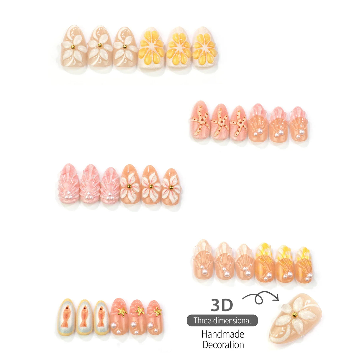Press-On Nail Kit Intricate Designs Quick Apply Durable Wear