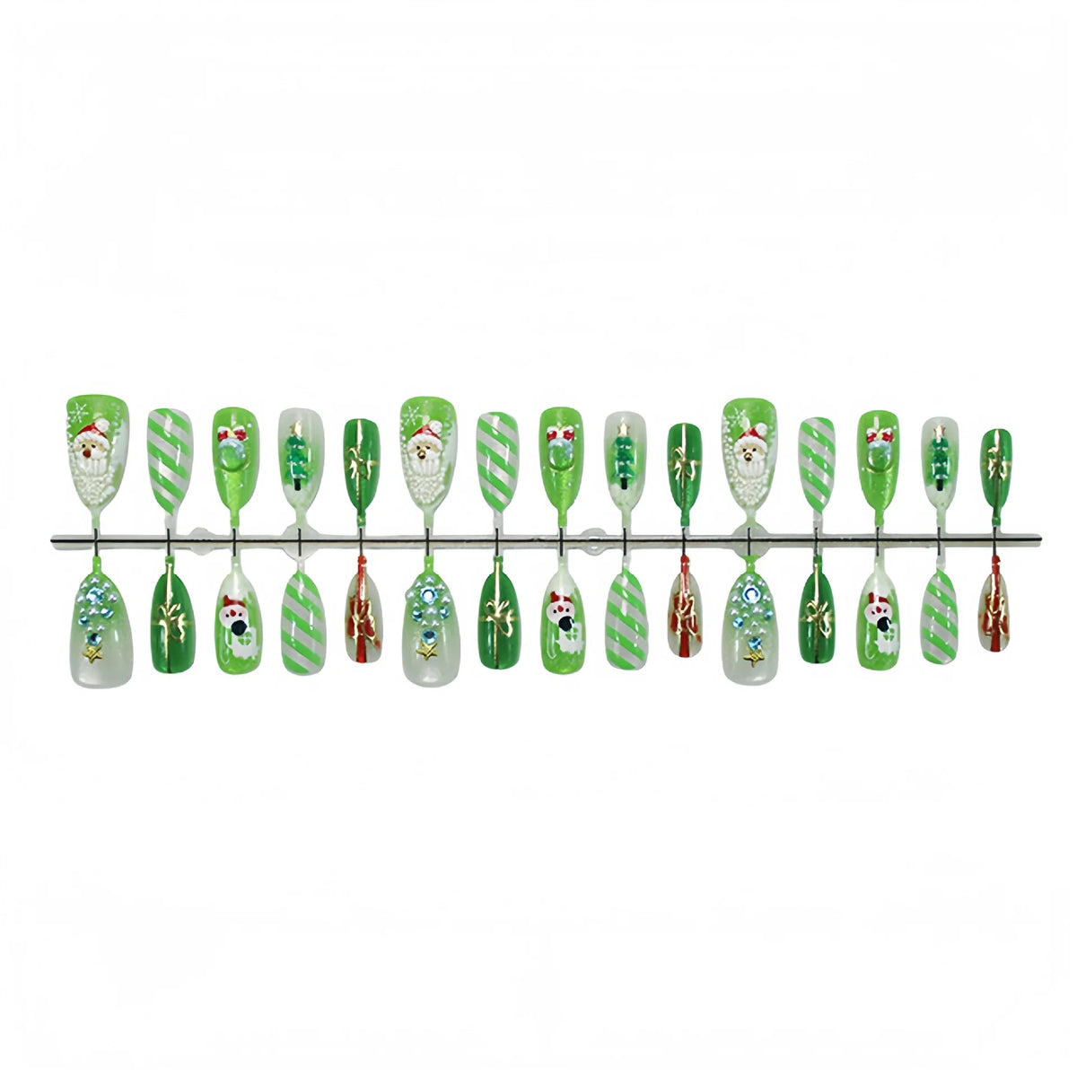 Press-On Nail Set Festive Designs Glossy & Matte