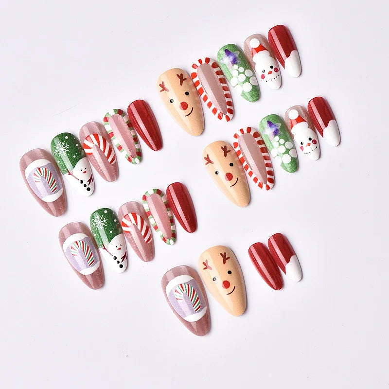 Press-On Nail Set Festive Holiday Peel-And-Stick & Reusable