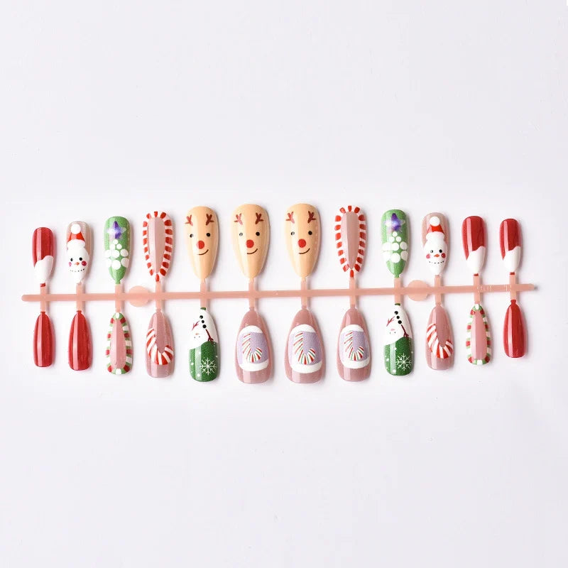Press-On Nail Set Festive Holiday Peel-And-Stick & Reusable