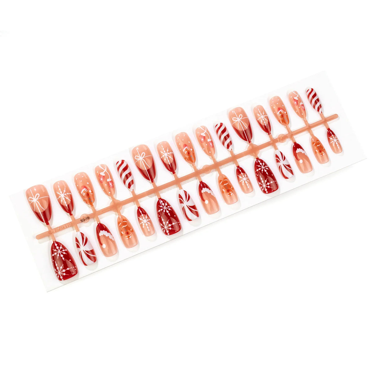 Press-On Nail Set Gingerbread Holiday Designs Peel & Stick