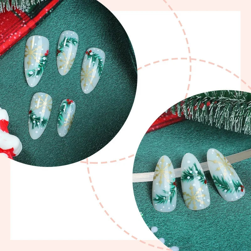 Press-On Nail Set Holiday Designs Peel-And-Stick