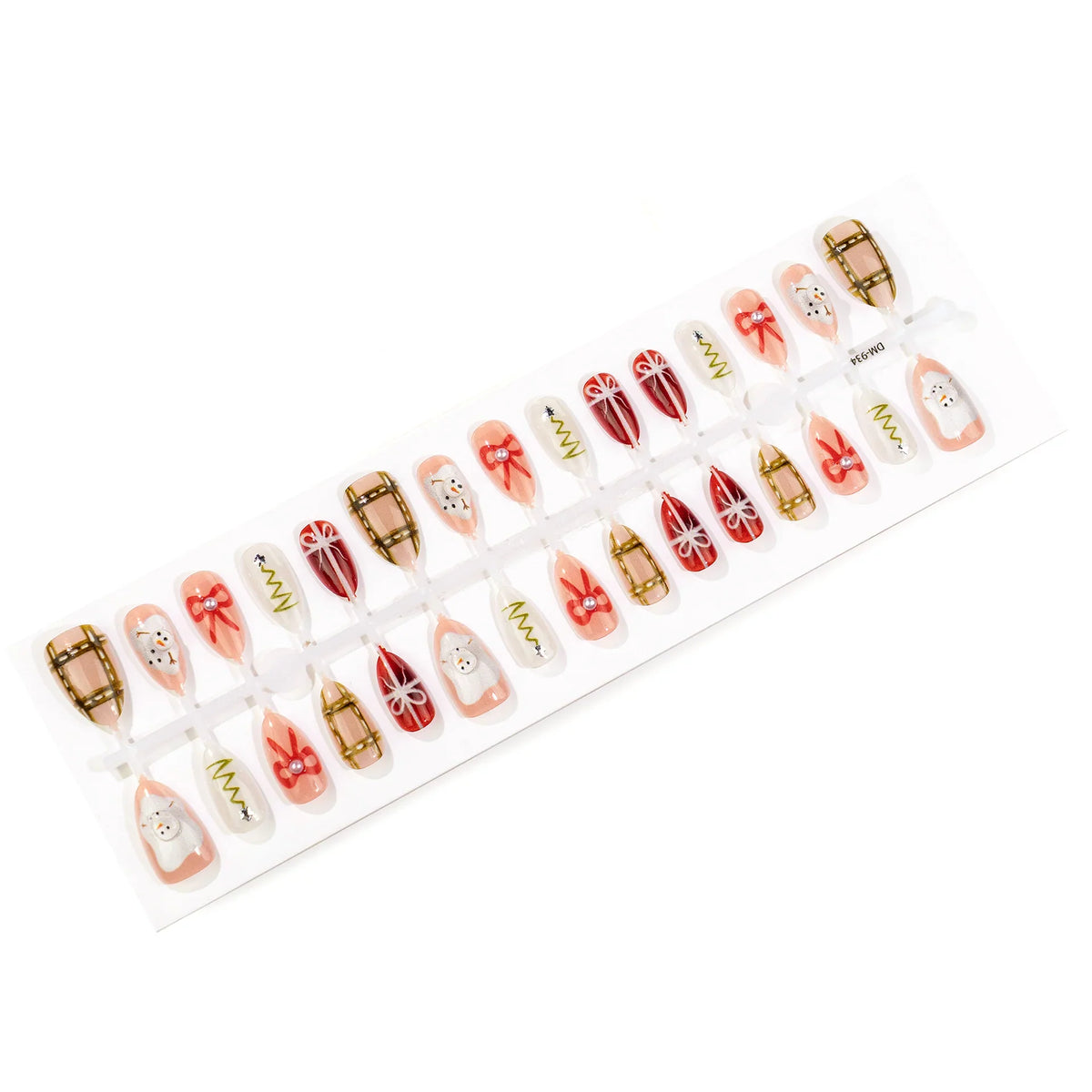 Press-On Nail Set Holiday Designs & Strong Adhesive