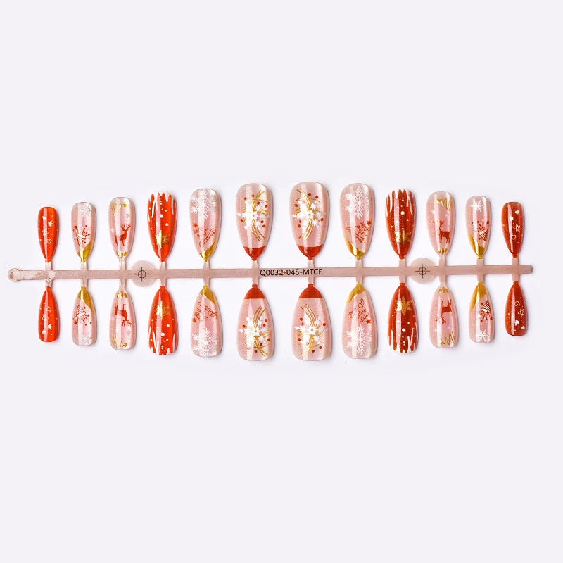 Press-On Nail Set No Glue Holiday Designs Assorted Sizes
